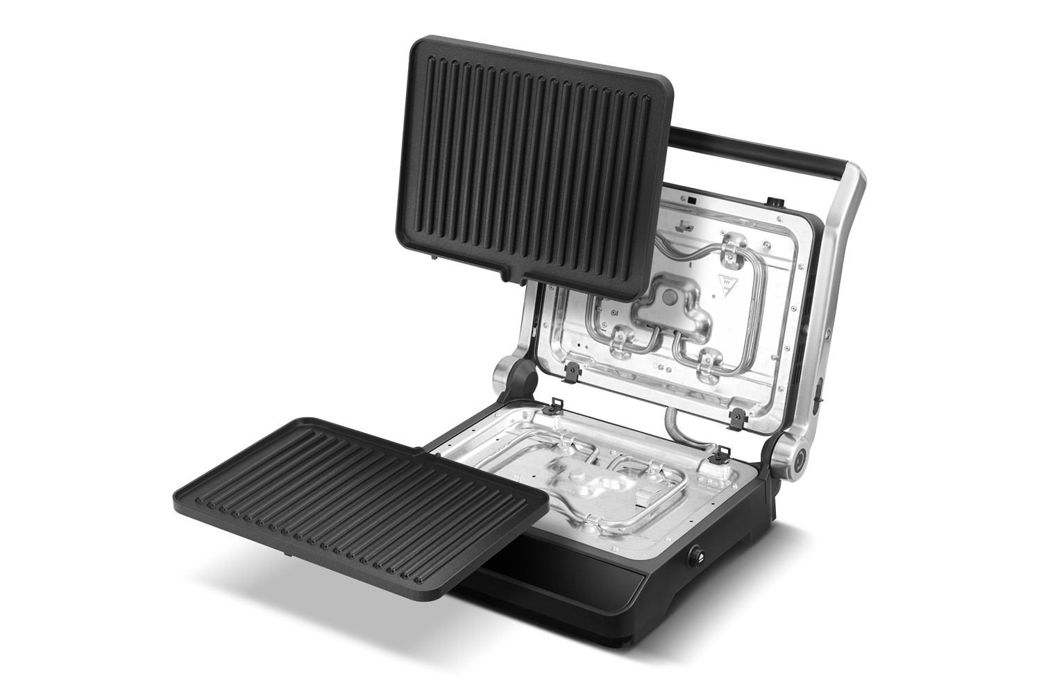 Grill elektryczny DualPlate Pro Transa Electronics rozłożony do 180 stopni